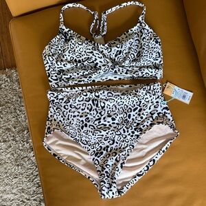 Kona Sol High Waisted Two-Piece Bathing Suit